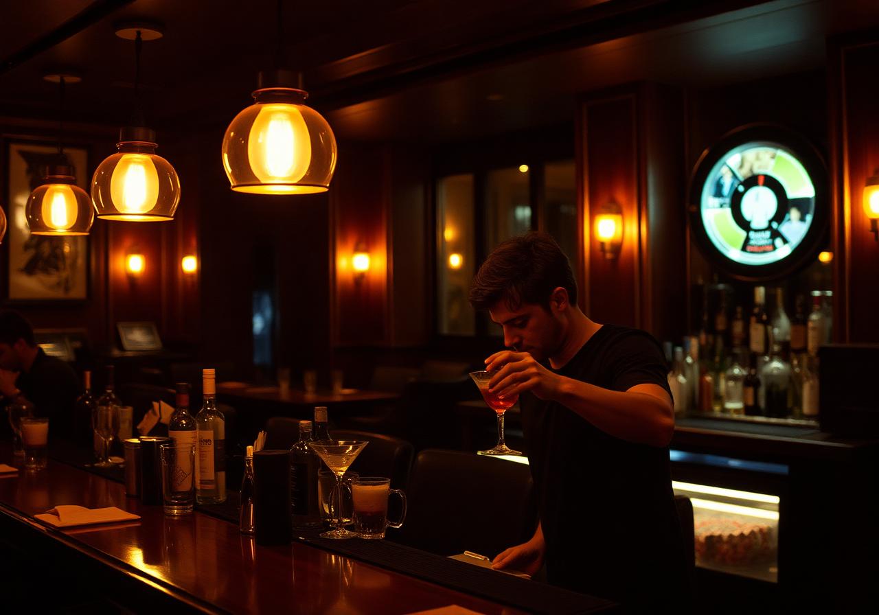 Hotelbar bei Nacht